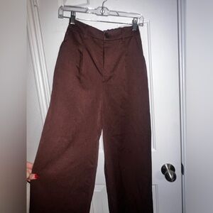 Brown wide leg slacks